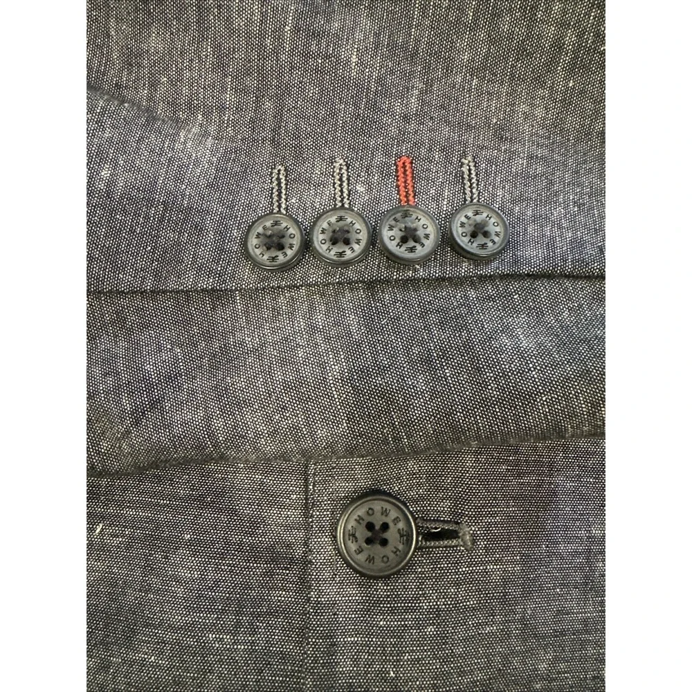 Howe Personal Jesus Slub Chambray Linen‎ Cotton Sport Coat Blazer Jacket Mens 44